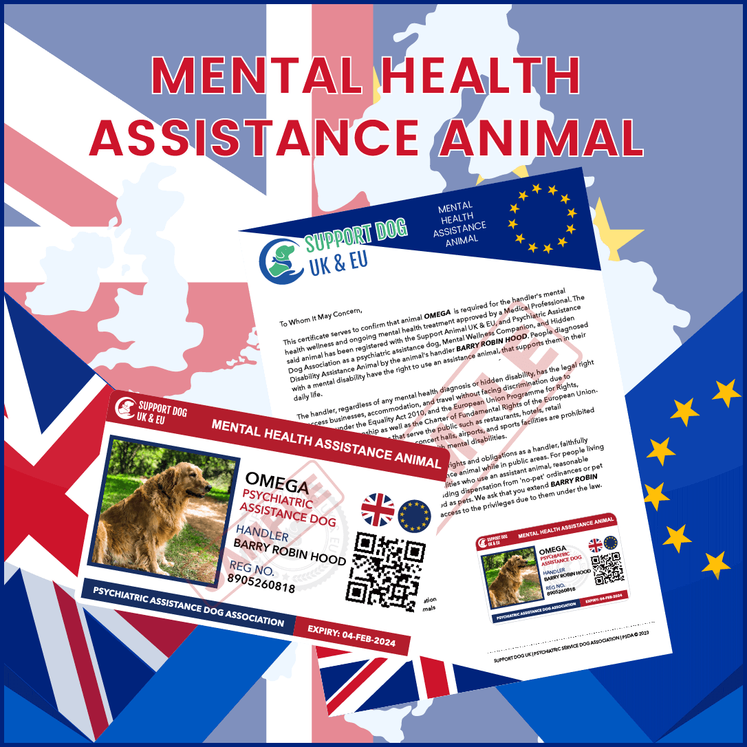 Support Dog UK EU Psychiatric Assistance Dog Support Animal Registry